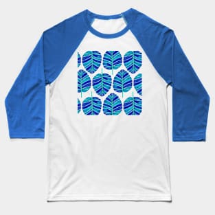 Blue Alocasia pattern Baseball T-Shirt